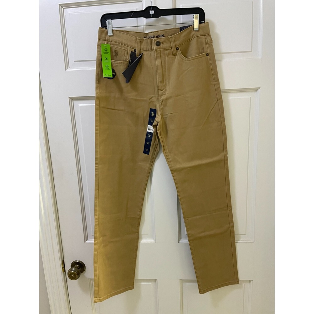 Boys 18 U.S. Polo Assn Straight Twill Jeans Pants Honey Color